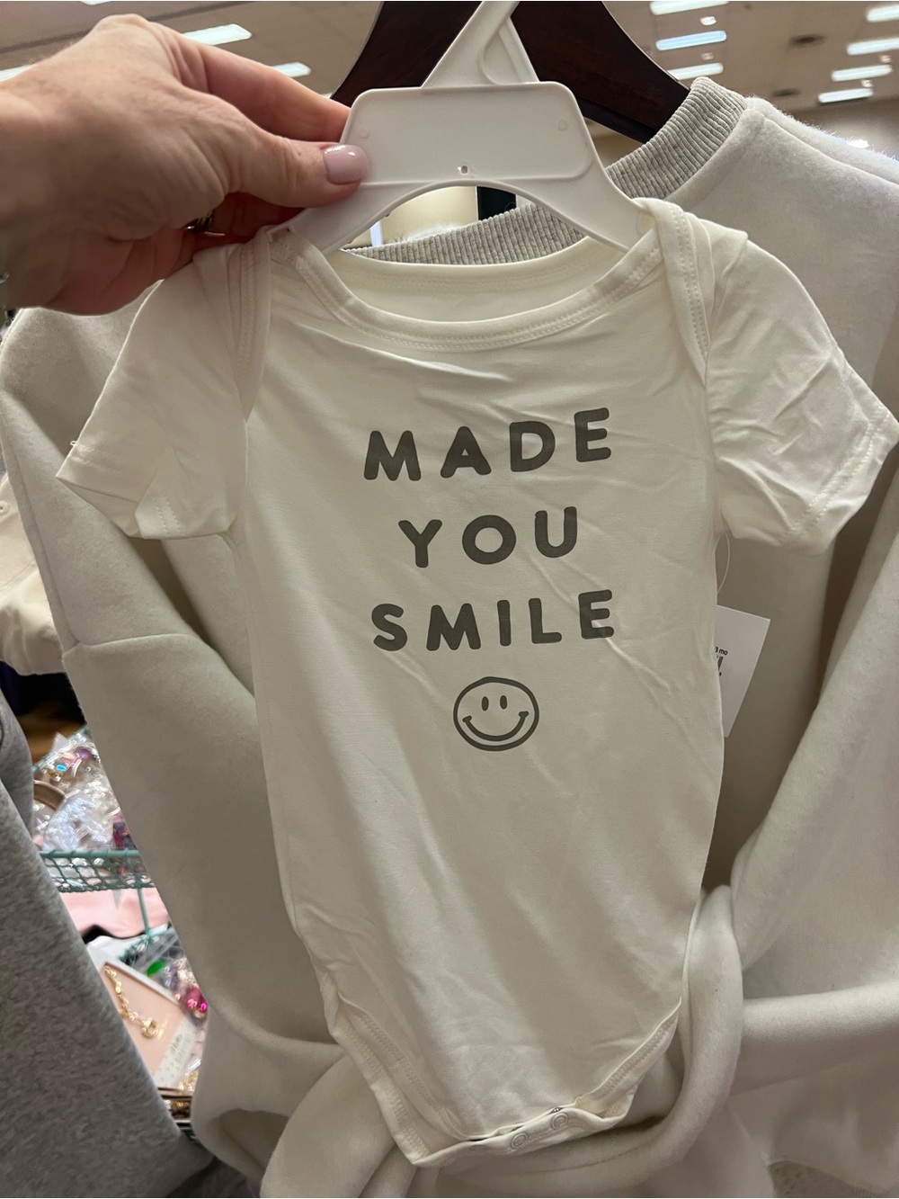 Made You Smile Cream Baby Bodysuit